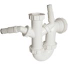 FloPlast Dual Sink & Wash Trap White 40mm