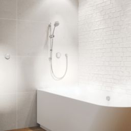 Aqualisa Smart Link Gravity-Pumped Rear-Fed Chrome Thermostatic Dual Outlet Concealed Smart Shower with Bath Filler & Adjustable Head