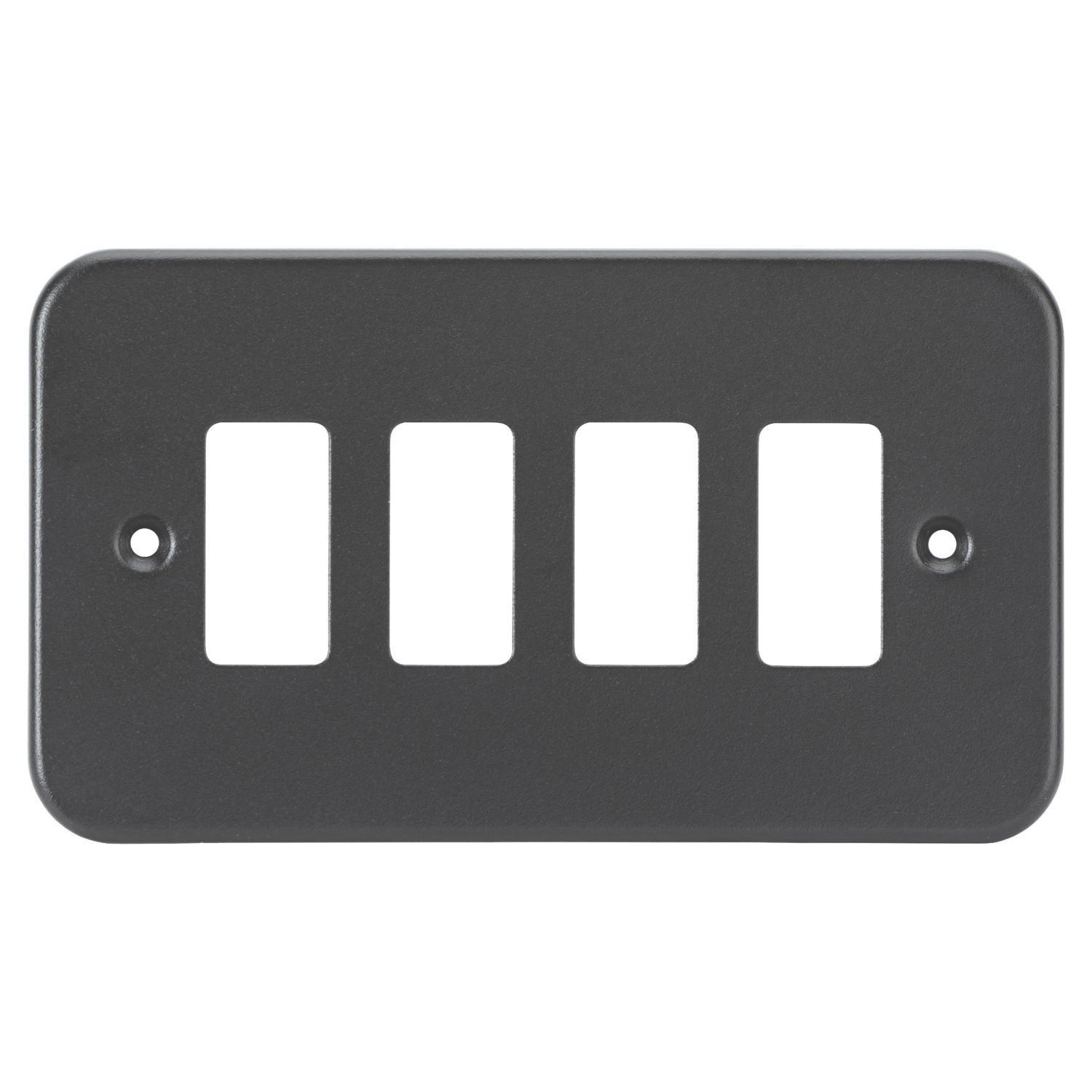 Knightsbridge 4-Module Grid Metal Clad Faceplate Black (331AM)