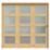 Green & Taylor  3-Door 4-Frosted Light Unfinished Oak Wooden Shaker Internal Bi-Fold Door 2060mm x 2133mm