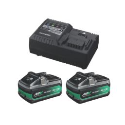 HiKOKI HIKU18YSL3JJ 36/18V 4.0/8.0Ah Li-Ion Multi Volt MV Battery & Charger Starter Set 3 Pieces