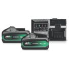 HiKOKI HIKU18YSL3JJ 36/18V 4.0/8.0Ah Li-Ion Multi Volt MV Battery & Charger Starter Set 3 Pieces