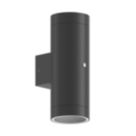 Calex Pavia Outdoor Up & Down Wall Light With Microwave Sensor Black