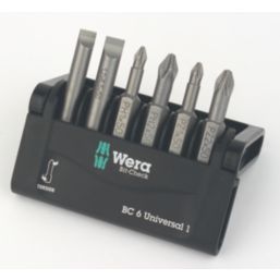 Wera Bit-Check 6 Universal 1 1/4" Hex Shank Mixed Bit Set 6 Pieces