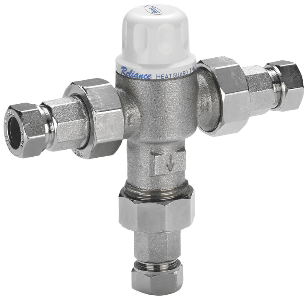 Reliance Valves HEAT160020 Heatguard 2-in-1 Thermostatic Mixing Valve 22mm  - Screwfix