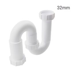 Flomasta Compression Basin S Trap White 32mm