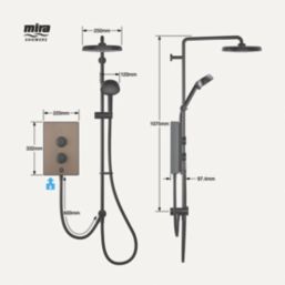 Mira Decor Warm Bronze 9.5kW  Manual Dual Outlet Electric Shower
