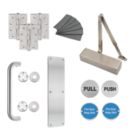 Eclipse 24700 Fire Rated Commercial Heavy Duty Door Pack Set Satin Stainless Steel