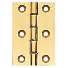Polished Brass  Double Phosphor Bronze Washered Butt Hinges 76 x 51mm 2 Pack