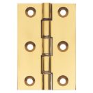 Polished Brass  Double Phosphor Bronze Washered Butt Hinges 76mm x 51mm 2 Pack