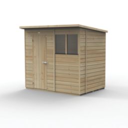 Forest Beckwood 7' x 5' (Nominal) Pent Shiplap Timber Shed with Assembly