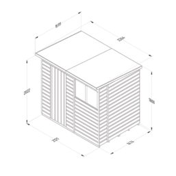 Forest Beckwood 7' x 5' (Nominal) Pent Shiplap Timber Shed with Assembly