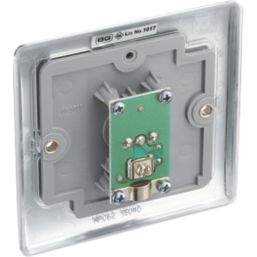 British General Nexus Metal 1-Gang Single TV Socket Polished Chrome
