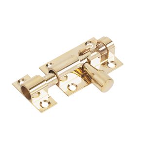 Straight Door Bolt Polished Brass 38mm | Straight Bolts | Screwfix.com