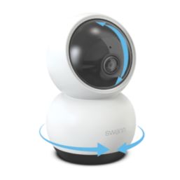 Swann SWIFI-SE2KPT-EU Mains-Powered White Wired 2K Indoor Round Pan & Tilt Security Camera