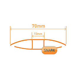 SNAPA Clear 10mm H-Section Glazing Bar 2000mm x 60mm