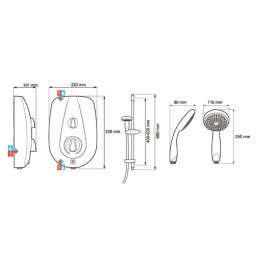Mira Go White 9.5kW  Electric Shower