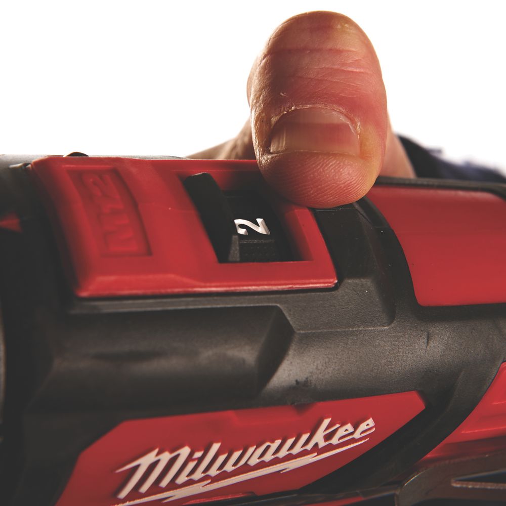 Milwaukee M12 BPD 202C 12V 2 x 2.0Ah Li Ion RedLithium Cordless Sub Compact Percussion Drill Screwfix