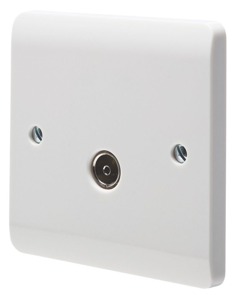 Crabtree Instinct 1-Gang Coaxial TV Socket White