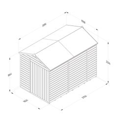 Forest Beckwood 6' x 9' 6" (Nominal) Apex Shiplap Timber Shed with Base