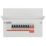 British General Fortress 12-Module 8-Way Populated  Main Switch Consumer Unit