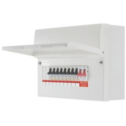 British General Fortress 12-Module 8-Way Populated  Main Switch Consumer Unit
