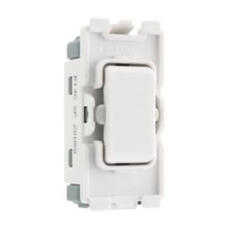 British General Nexus 800 Grid 20A 2-Way Grid Retractive Switch Module 'Press' Off Centre White
