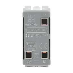 British General Nexus 800 Grid 20A 2-Way Grid Retractive Switch Module 'Press' Off Centre White