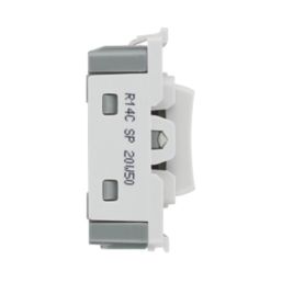 British General Nexus 800 Grid 20A 2-Way Grid Retractive Switch Module 'Press' Off Centre White