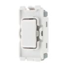 British General Nexus 800 Grid 20A 2-Way Grid Retractive Switch Module 'Press' Off Centre White