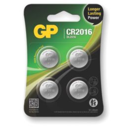 GP Batteries CR2016 3V Coin Cell Lithium Batteries 4 Pack