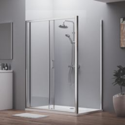 ETAL  Framed Rectangular Sliding Door Shower Enclosure & Tray  Chrome 1390mm x 790mm x 1940mm