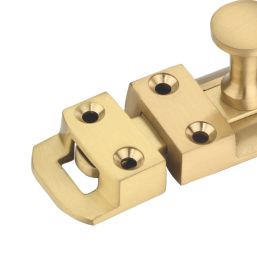 Smith & Locke Flat Door Bolt Brushed Brass 80mm