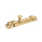 Smith & Locke Flat Door Bolt Brushed Brass 80mm