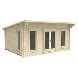 Forest Mendip 16' 6" x 13' (Nominal) Pent Timber Log Cabin with Assembly