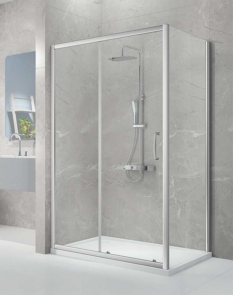Triton Neo Eight Framed Rectangular Sliding Door Shower Enclosure Reversible Chrome  1100mm x 900mm x 1900mm