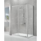 Triton Neo Eight Framed Rectangular Sliding Door Shower Enclosure  Chrome  1100mm x 900mm x 1900mm