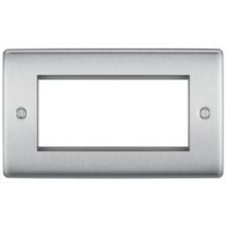 British General Nexus Metal 4-Module Modular Faceplate Brushed Steel