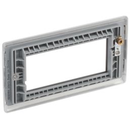 British General Nexus Metal 4-Module Modular Faceplate Brushed Steel