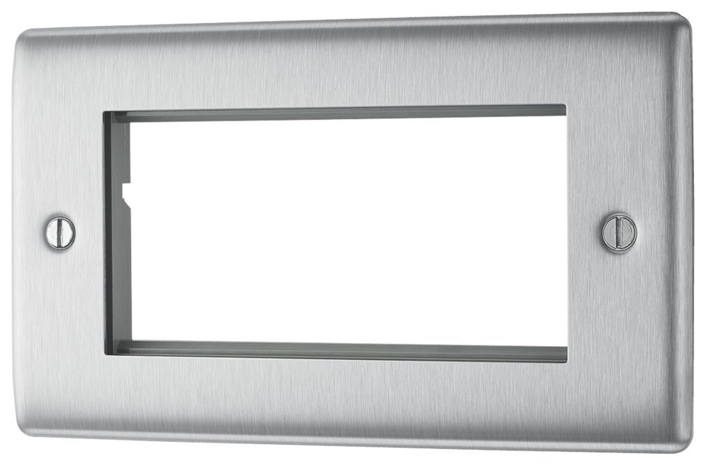 British General Nexus Metal 4-Module Modular Faceplate Brushed Steel ...