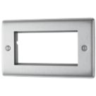 British General Nexus Metal 4-Module Modular Faceplate Brushed Steel