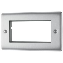 British General Nexus Metal 4-Module Modular Faceplate Brushed Steel