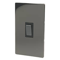 LAP  45A 2-Gang DP Cooker Switch Black Nickel  with Black Inserts
