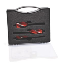 Armeg Wood Beaver Hex Shank 4-Flute Auger Wood Stubby Drill Bit Set 3 Pieces