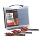 Armeg Wood Beaver Hex Shank 4-Flute Auger Wood Stubby Drill Bit Set 3 Pieces