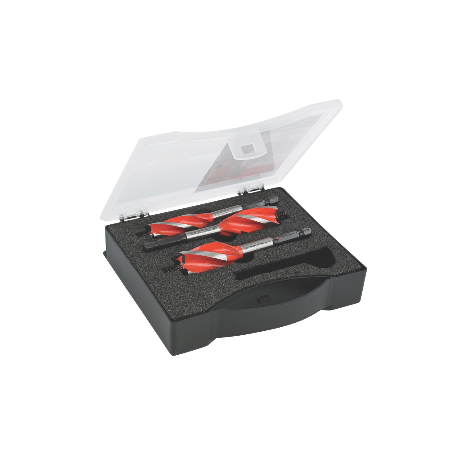 Armeg Wood Beaver Hex Shank 4-Flute Auger Wood Stubby Drill Bit Set 3 Pieces (33325)