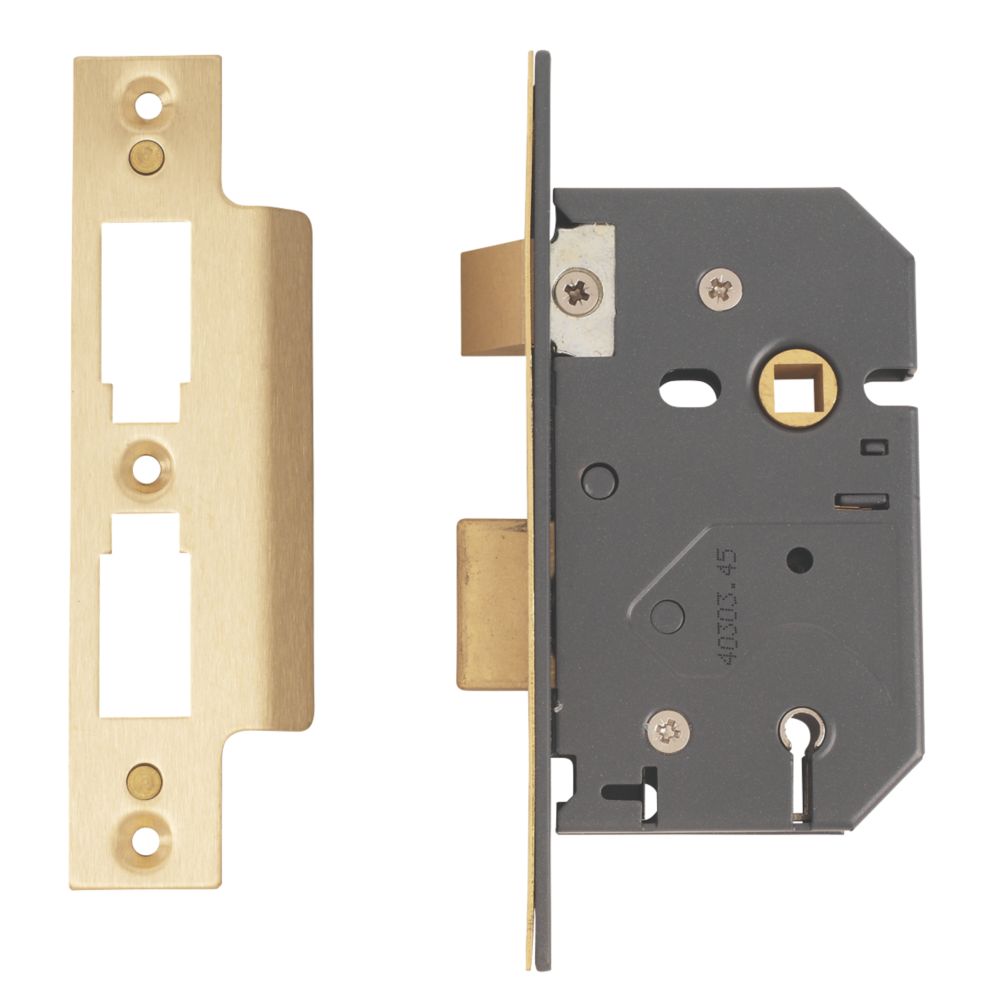 Yale 5 Lever Polished Brass Mortice Sashlock 64mm Case - 45mm Backset