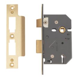 Yale  5 Lever Polished Brass Mortice Sashlock 64mm Case - 45mm Backset