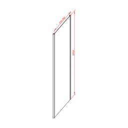 Essentials Semi-Framed Shower Enclosure Side Panel Brushed Brass 800mm