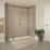 Essentials Semi-Framed Shower Enclosure Side Panel Brushed Brass 800mm